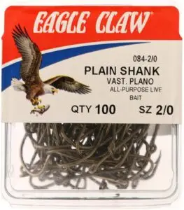 EAGLE CLAW Plain Shank  Fishing Hooks 100 Count Pack