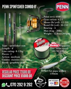 PENN SPINFISHER COMBO 8' (rod/reel/line/lure)