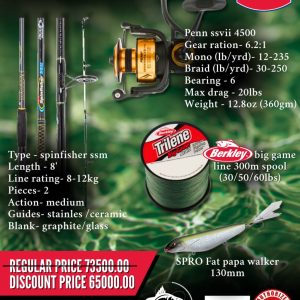 PENN SPINFISHER COMBO 8' (rod/reel/line/lure)
